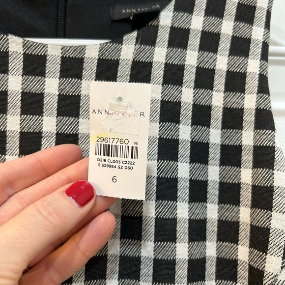 Ann Taylor Gingham Ruffle Hem Dress NWT Sleeveless Classy Knee Length Women Sz 6 - Picture 7 of 11